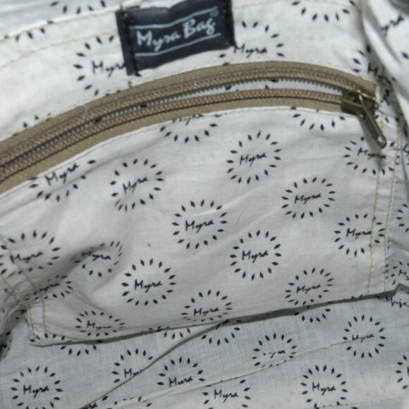 Myra Crashing Waves Fringed Hair On Leather Travel Tote Bag🆕FAST😮‍💨⚡🚚 - Picture 8 of 16